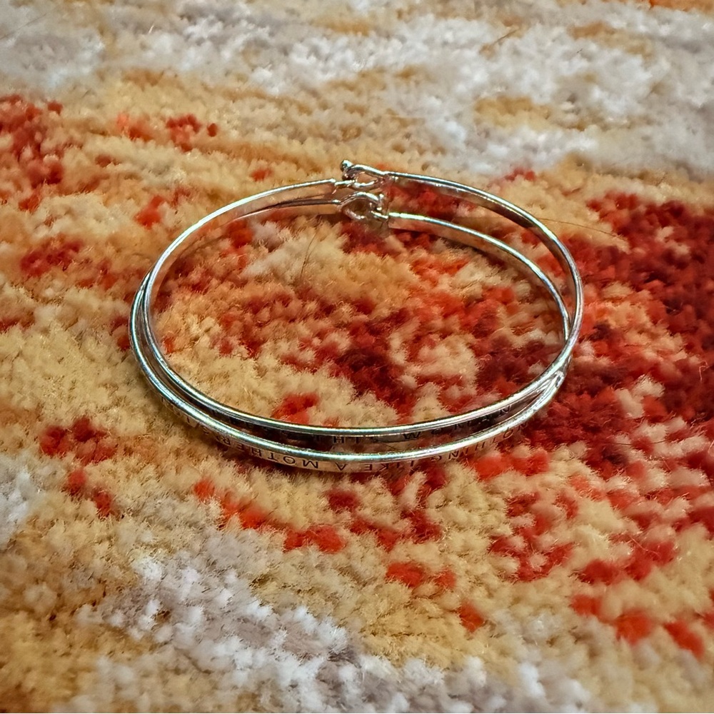 Two Silver Bangle Bracelet - image 5